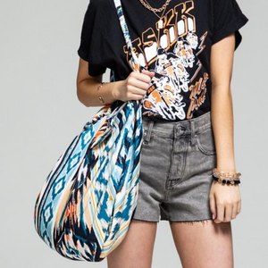 Boho Tote bag shoulder handbag sling tie-dye bag blue, orange summer